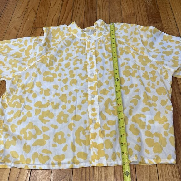 Mother The Sunburst Leopard Floral Print Button‎ Front Blouse Size Large - Picture 10 of 11